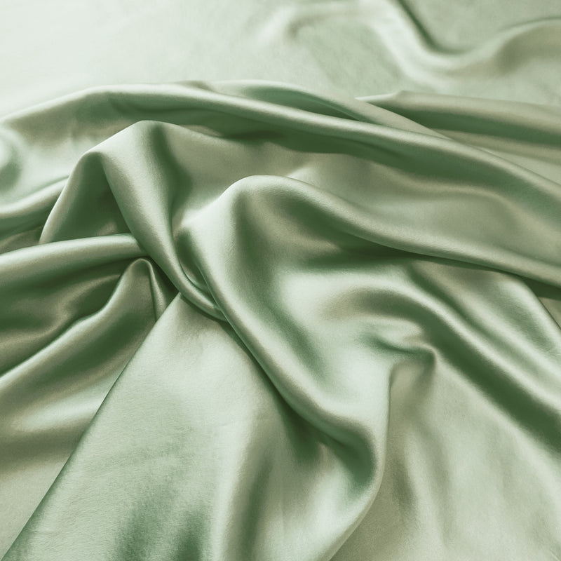 Silk Flat Sheet, Sage Green