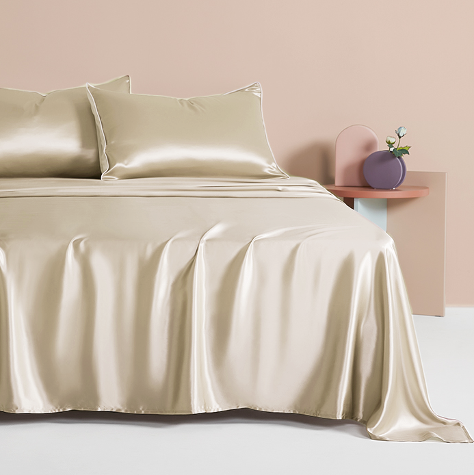 Silk Flat Sheet, Champagne