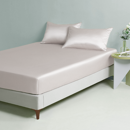 Silk Bedding Set, Fog Grey