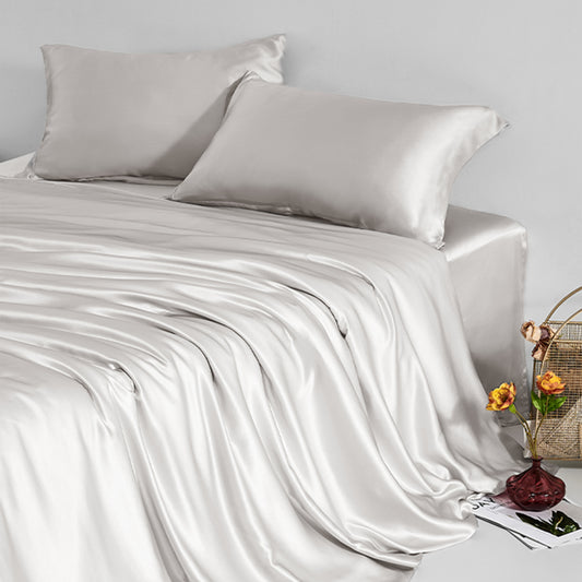 Silk Duvet Cover, Fog Grey