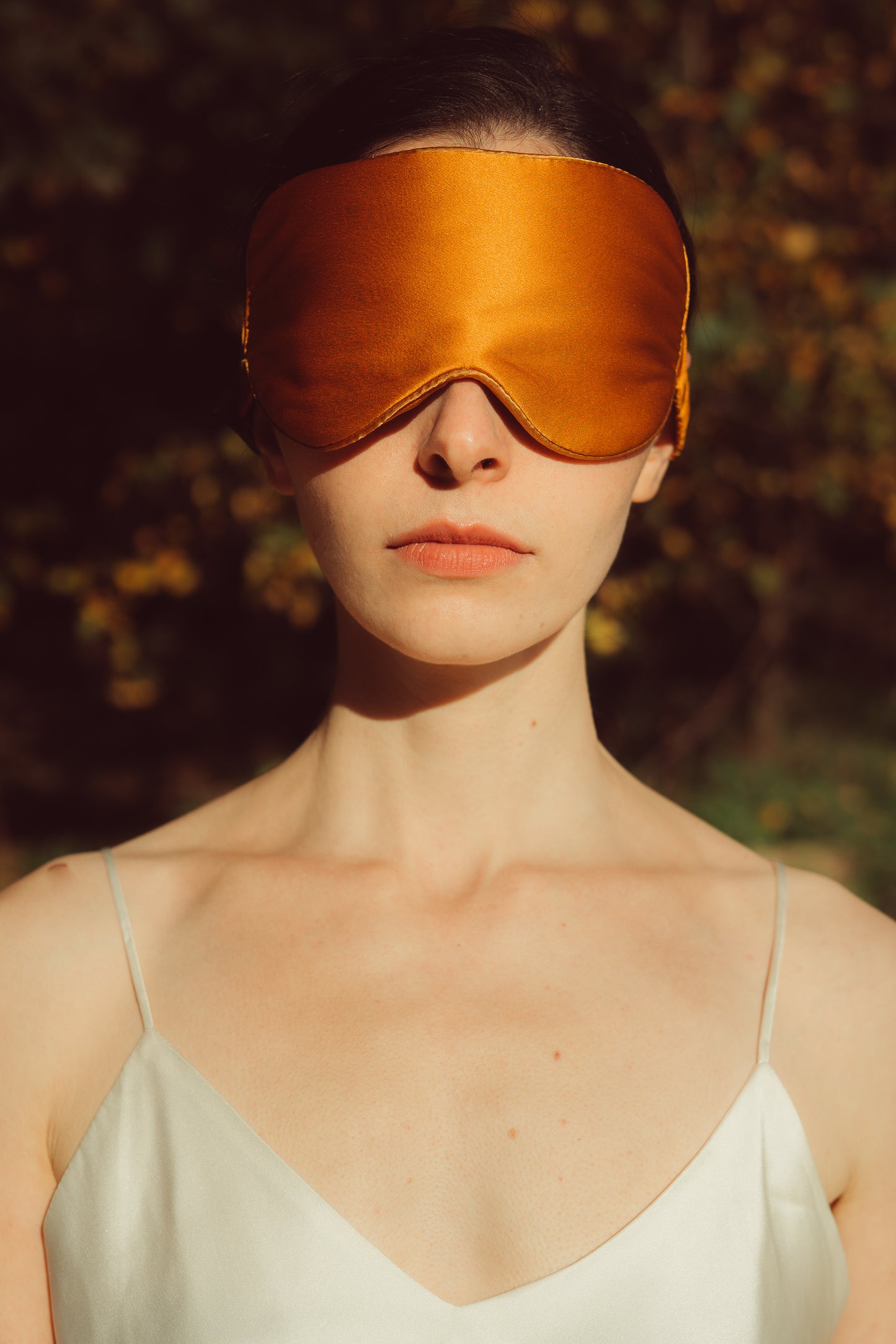 Burnt Orange Silk Eye Mask