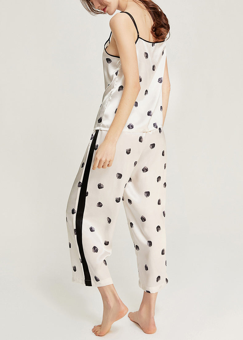 Silk Camisole Pajama Set, Polka Dot Print