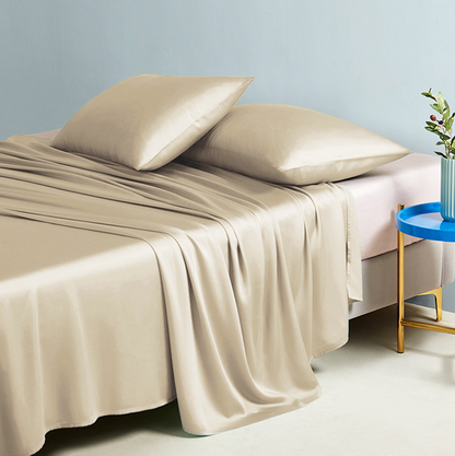 Silk Flat Sheet, Champagne